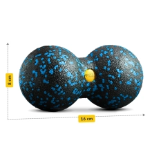 PIŁKA DUOBALL 8CM CZARNO-NIEBIESKA 4FIZJO
